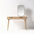 Toaleta drewniana z lustrem w kolorze naturalnym w wymiarach 80 x 40 x 75 cm