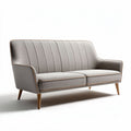 Sofa z szarego materiału 190 x 80 x 85cm na drewnianych nogach
